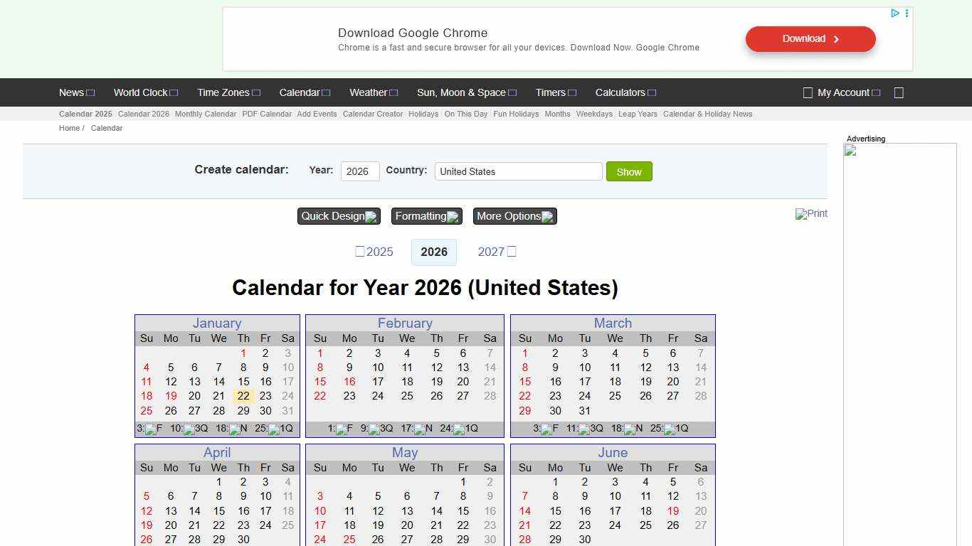 Calendar 2026